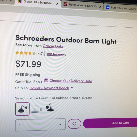 Outdoor Barn Lights, Brand New In Box - Picture 2 of 4